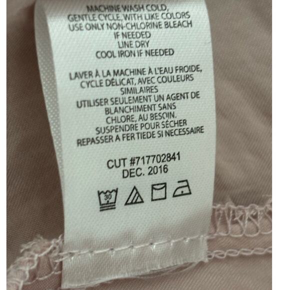 Ten Sixty Sherman Blush Pink Flounce Cold Shoulder Satin Texture Top Size Large - Picture 7 of 8